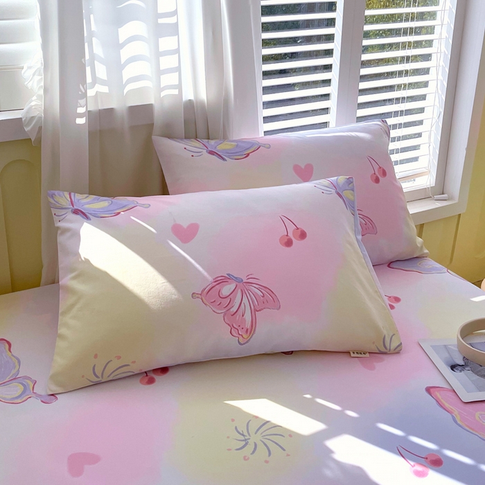 91家纺网 家纺一手货源 找家纺 金鑫汇家纺 2025新款百分百全棉老粗布全棉加厚加密高克重单品床笠（花型更好卖，面料更厚实，自带凉感） 老粗布彩蝶飞舞