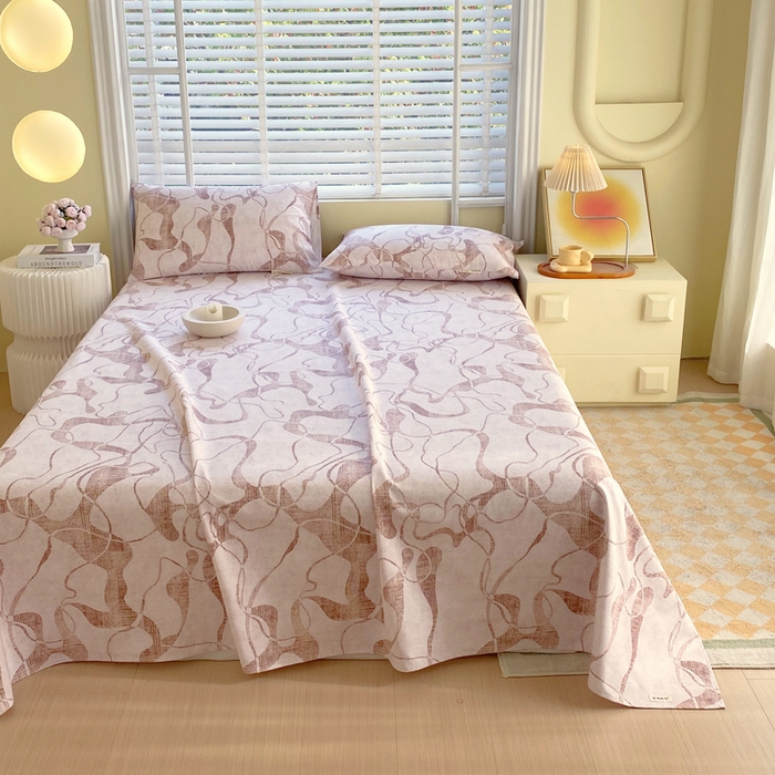 91家纺网 家纺一手货源 找家纺 金鑫汇家纺 2025年新款百分百全棉老粗布全棉加厚加密高克重单品床单（花型更好卖，面料更厚实，自带凉感） 老粗布米亚红