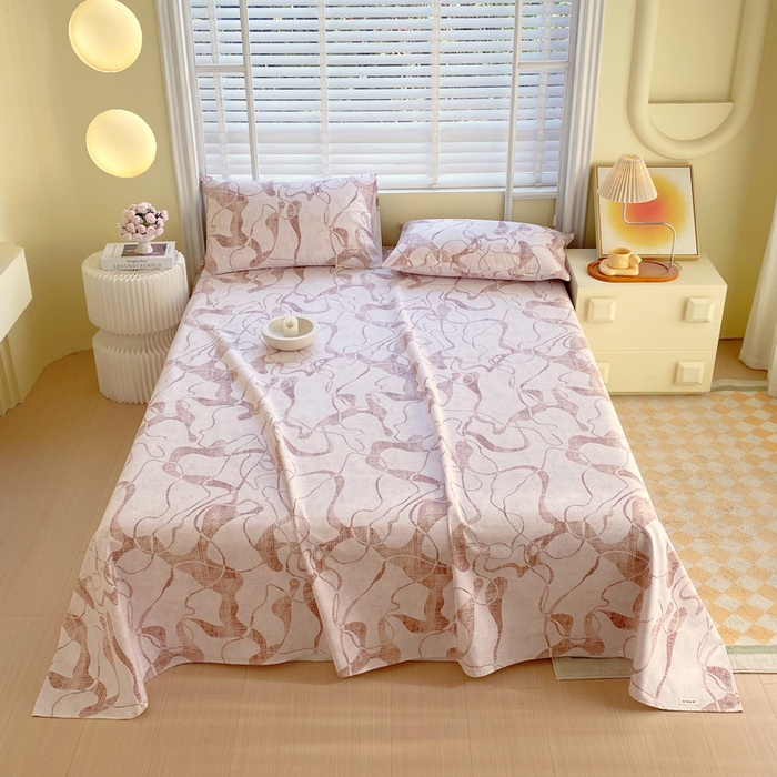 91家纺网 家纺一手货源 找家纺 金鑫汇家纺 2025年新款百分百全棉老粗布全棉加厚加密高克重单品床单（花型更好卖，面料更厚实，自带凉感） 老粗布米亚红