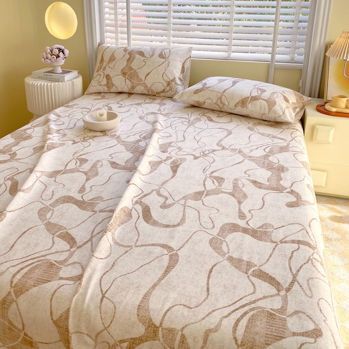 91家纺网 家纺一手货源 找家纺 金鑫汇家纺 2025年新款百分百全棉老粗布全棉加厚加密高克重单品床单（花型更好卖，面料更厚实，自带凉感） 老粗布米亚黄