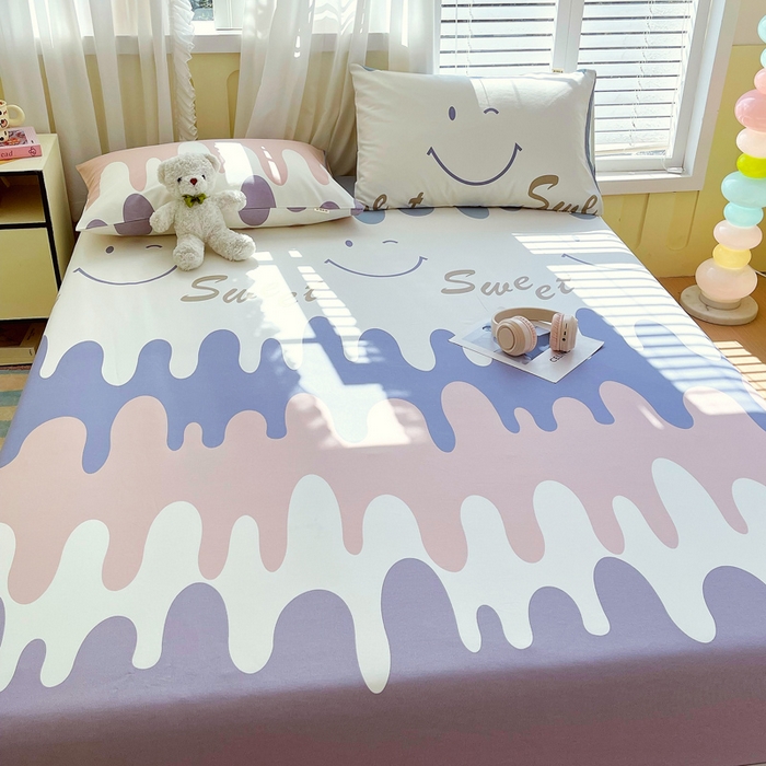 91家纺网 家纺一手货源 找家纺 金鑫汇家纺 2025新款百分百全棉老粗布全棉加厚加密高克重单品床笠（花型更好卖，面料更厚实，自带凉感） 老粗布奶油粉