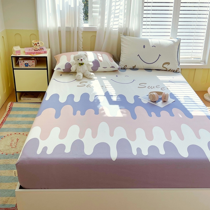 91家纺网 家纺一手货源 找家纺 金鑫汇家纺 2025新款百分百全棉老粗布全棉加厚加密高克重单品床笠（花型更好卖，面料更厚实，自带凉感） 老粗布奶油粉