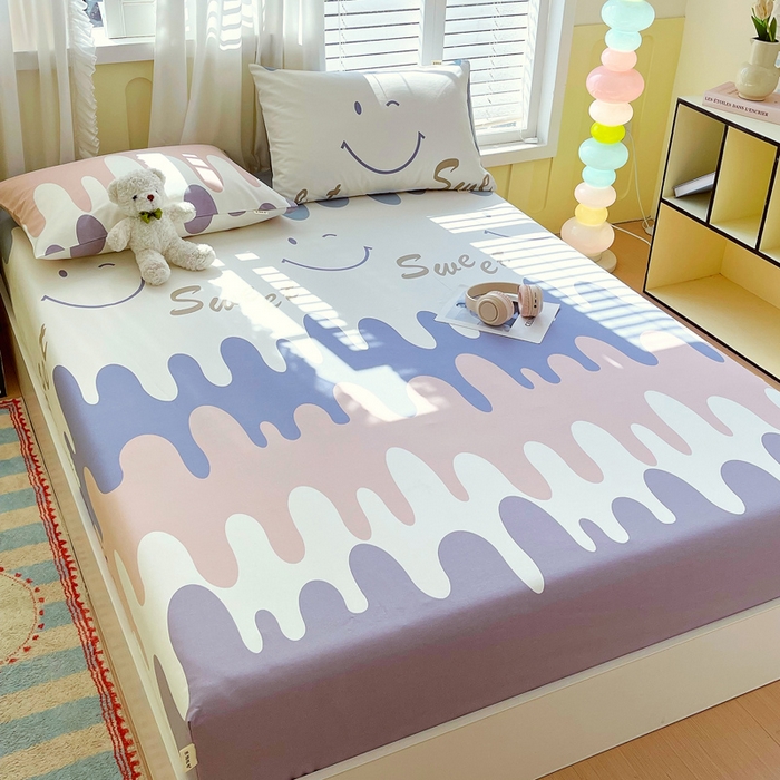 91家纺网 家纺一手货源 找家纺 金鑫汇家纺 2025新款百分百全棉老粗布全棉加厚加密高克重单品床笠（花型更好卖，面料更厚实，自带凉感） 老粗布奶油粉