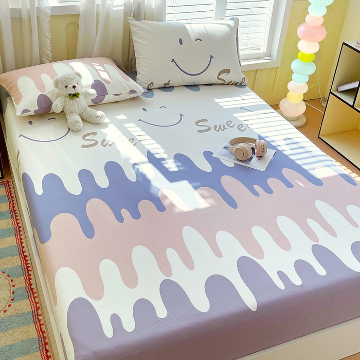 91家纺网 家纺一手货源 找家纺 金鑫汇家纺 2025新款百分百全棉老粗布全棉加厚加密高克重单品床笠（花型更好卖，面料更厚实，自带凉感） 老粗布奶油粉