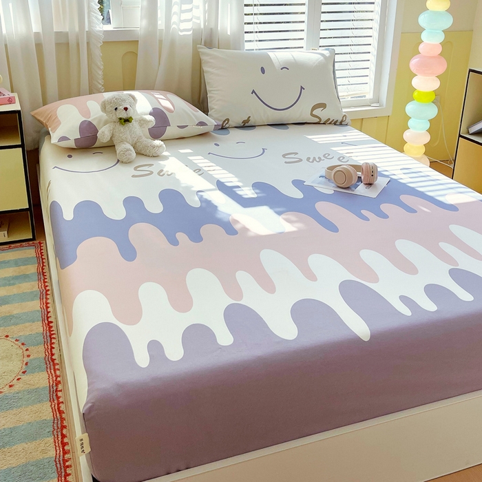 91家纺网 家纺一手货源 找家纺 金鑫汇家纺 2025新款百分百全棉老粗布全棉加厚加密高克重单品床笠（花型更好卖，面料更厚实，自带凉感） 老粗布奶油粉