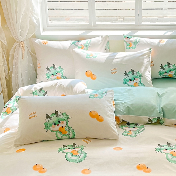 91家纺网 家纺一手货源 找家纺 金鑫汇家纺 2025新款13070全棉好卖花型套件系列-单枕套 青龙使者