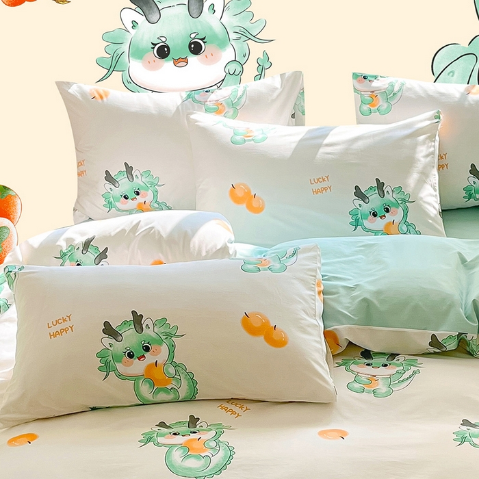 91家纺网 家纺一手货源 找家纺 金鑫汇家纺 2025新款13070全棉好卖花型套件系列-单枕套 青龙使者