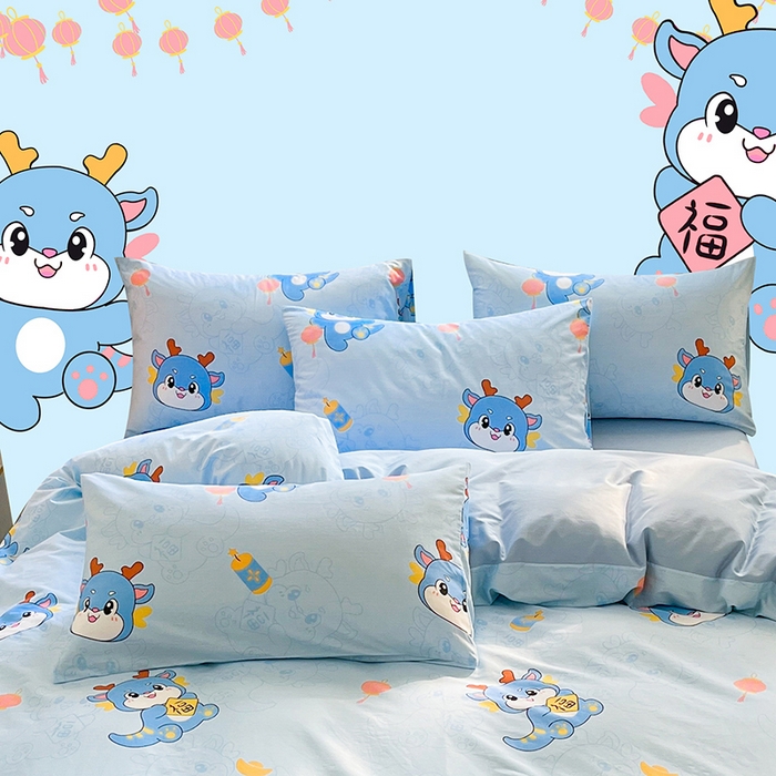 91家纺网 家纺一手货源 找家纺 金鑫汇家纺 2025新款13070全棉好卖花型套件系列-单枕套 瑞龙送福