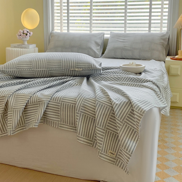 91家纺网 家纺一手货源 找家纺 金鑫汇家纺 2025年新款百分百全棉老粗布全棉加厚加密高克重单品床单（花型更好卖，面料更厚实，自带凉感） 老粗布休闲时光