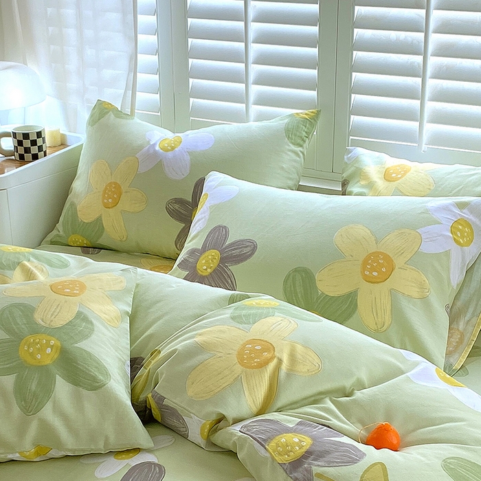 91家纺网 家纺一手货源 找家纺 金鑫汇家纺 2025新款13070全棉好卖花型套件系列-单枕套 五彩缤纷