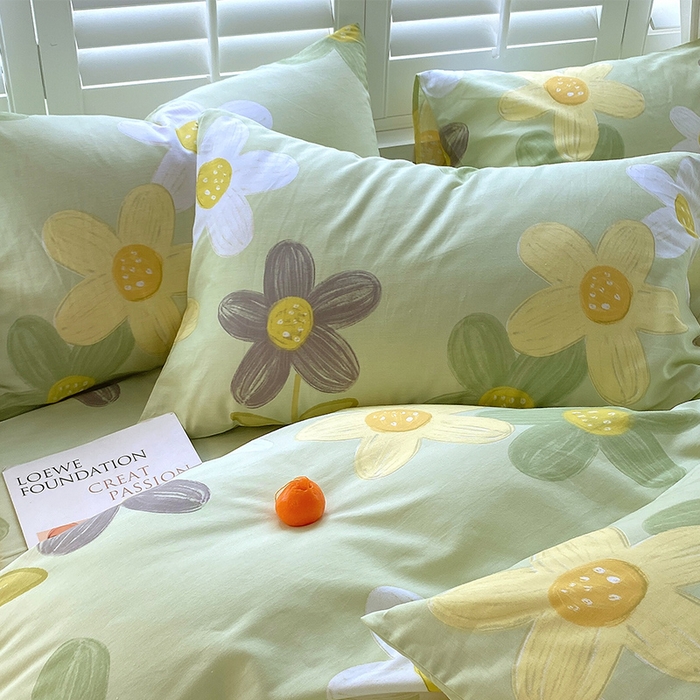 91家纺网 家纺一手货源 找家纺 金鑫汇家纺 2025新款13070全棉好卖花型套件系列-单枕套 五彩缤纷