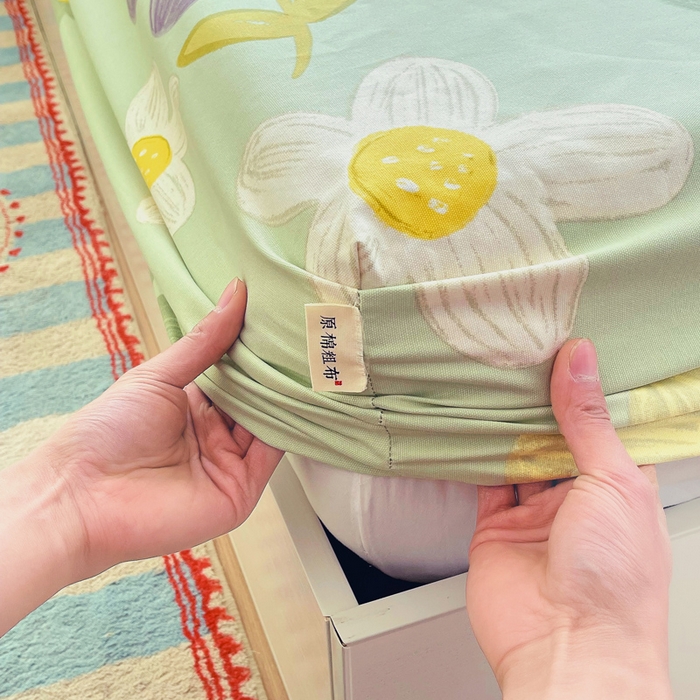 91家纺网 家纺一手货源 找家纺 金鑫汇家纺 2025新款百分百全棉老粗布全棉加厚加密高克重单品床笠（花型更好卖，面料更厚实，自带凉感） 老粗布五彩缤纷