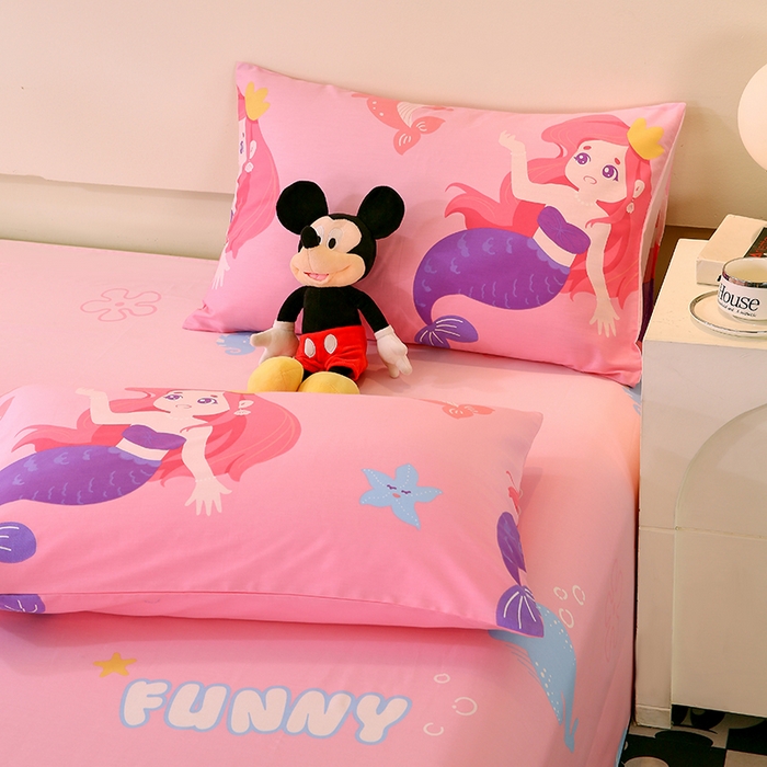 91家纺网 家纺一手货源 找家纺 金鑫汇家纺 2025新款13070全棉好卖花型套件系列-单枕套 小美人鱼