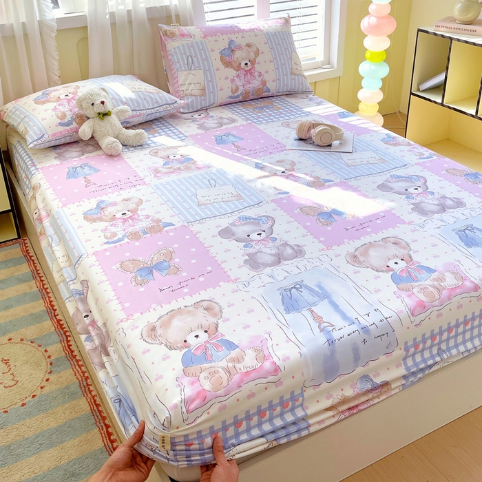 91家纺网 家纺一手货源 找家纺 金鑫汇家纺 2025新款百分百全棉老粗布全棉加厚加密高克重单品床笠（花型更好卖，面料更厚实，自带凉感） 老粗布熊熊精灵