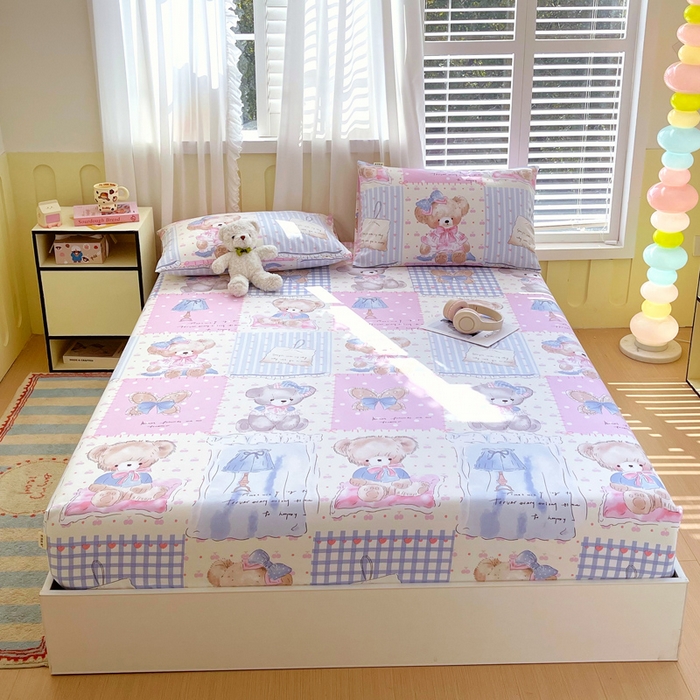 91家纺网 家纺一手货源 找家纺 金鑫汇家纺 2025新款百分百全棉老粗布全棉加厚加密高克重单品床笠（花型更好卖，面料更厚实，自带凉感） 老粗布熊熊精灵