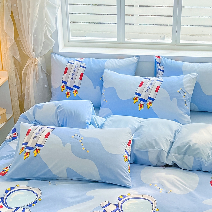 91家纺网 家纺一手货源 找家纺 金鑫汇家纺 2025新款13070全棉好卖花型套件系列-单枕套 星际穿越