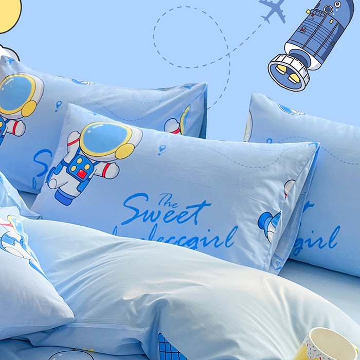 91家纺网 家纺一手货源 找家纺 金鑫汇家纺 2025新款13070全棉好卖花型套件系列-单枕套 宇宙奥秘