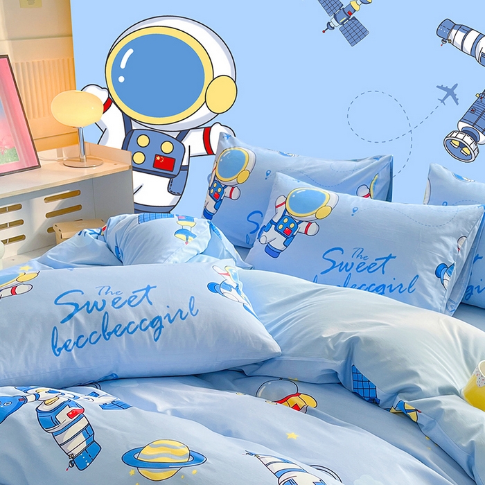 91家纺网 家纺一手货源 找家纺 金鑫汇家纺 2025新款13070全棉好卖花型套件系列-单枕套 宇宙奥秘