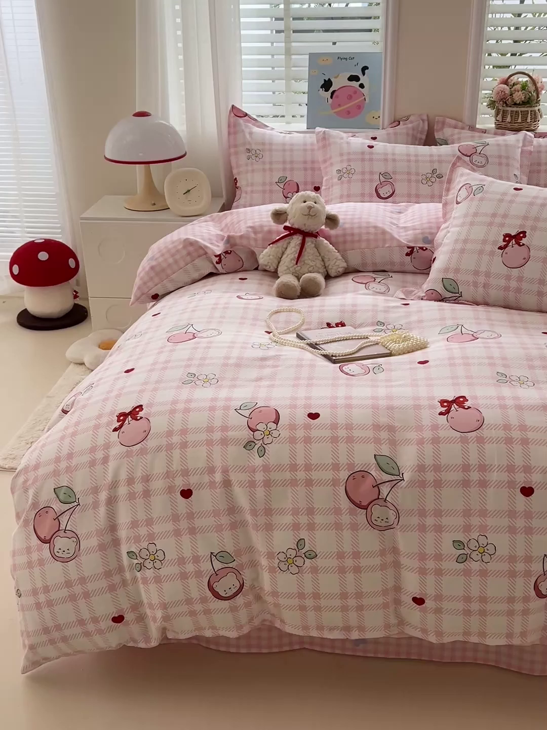 91家纺网 家纺一手货源 找家纺 恩泽2025全棉印花四件套 荔枝小熊