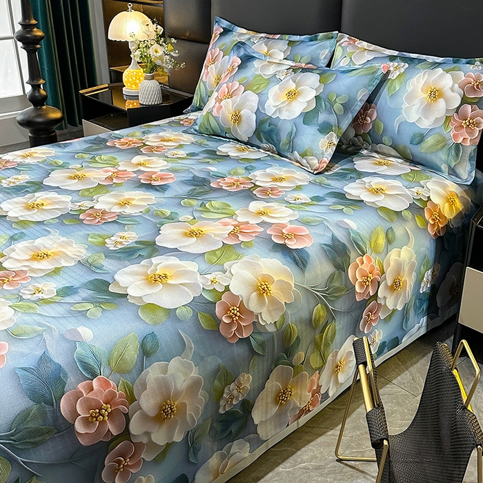 91家纺网 家纺一手货源 找家纺 （总）许林家纺 2025春夏新款斜纹冰丝凉席轻奢高密大版