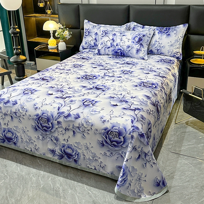 许林家纺 2025春夏新款斜纹冰丝凉席轻奢高密大版 淡雅