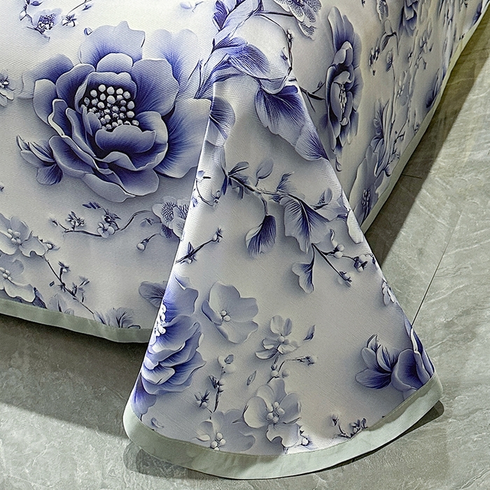 91家纺网 家纺一手货源 找家纺 许林家纺 2025春夏新款斜纹冰丝凉席轻奢高密大版 淡雅