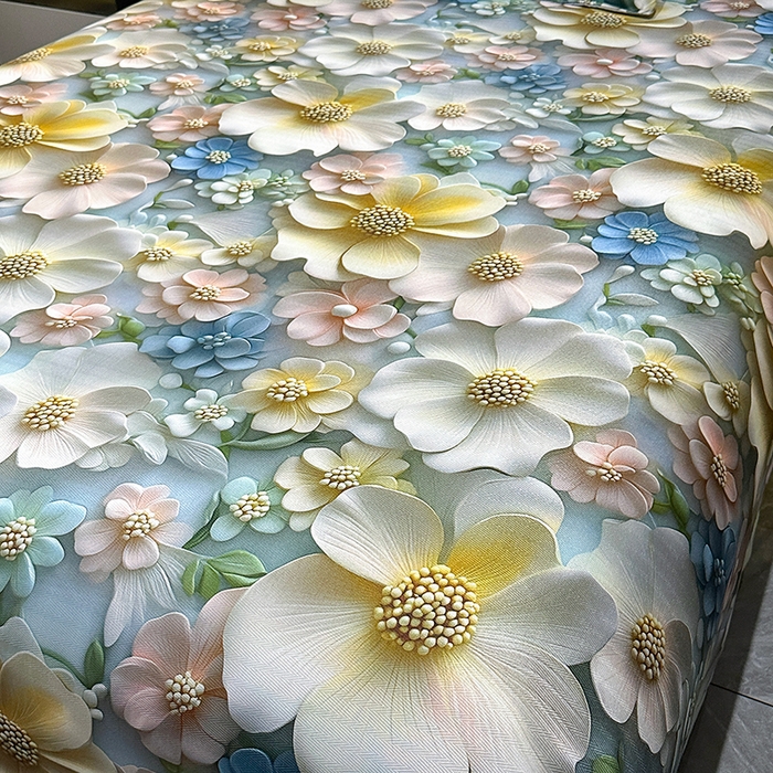 91家纺网 家纺一手货源 找家纺 许林家纺 2025春夏新款斜纹冰丝凉席轻奢高密大版 镜中花