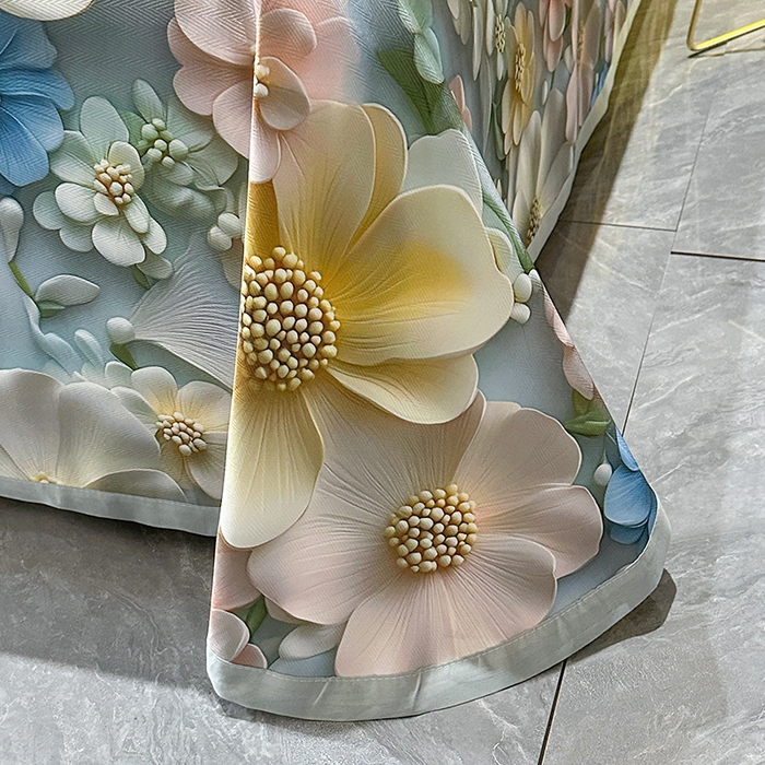 91家纺网 家纺一手货源 找家纺 许林家纺 2025春夏新款斜纹冰丝凉席轻奢高密大版 镜中花