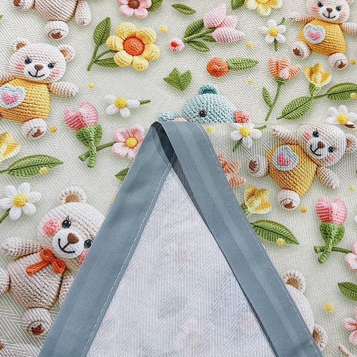 91家纺网 家纺一手货源 找家纺 许林家纺 2025春夏新款斜纹冰丝凉席轻奢高密大版 星辰小熊