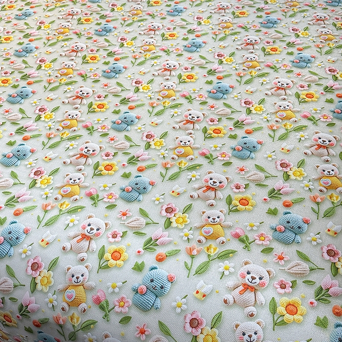 91家纺网 家纺一手货源 找家纺 许林家纺 2025春夏新款斜纹冰丝凉席轻奢高密大版 星辰小熊