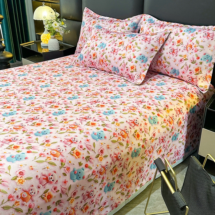 91家纺网 家纺一手货源 找家纺 许林家纺 2025春夏新款斜纹冰丝凉席轻奢高密大版 幸卉