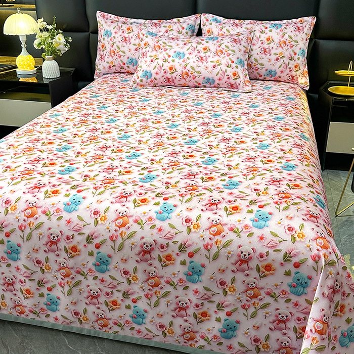 91家纺网 家纺一手货源 找家纺 许林家纺 2025春夏新款斜纹冰丝凉席轻奢高密大版 幸卉