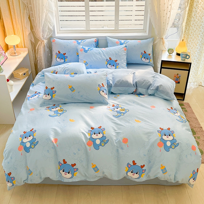 金鑫汇家纺 2025新款13070全棉好卖花型套件系列-单被套 瑞龙送福