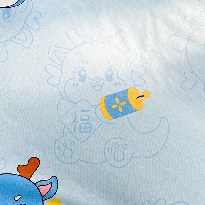 91家纺网 家纺一手货源 找家纺 金鑫汇家纺 2025新款13070全棉好卖花型套件系列-单被套 瑞龙送福