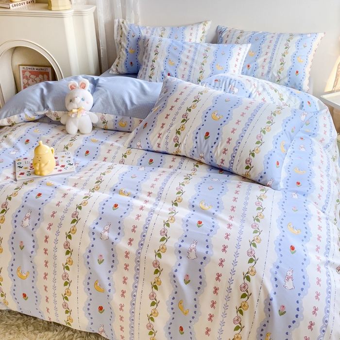 91家纺网 家纺一手货源 找家纺 金鑫汇家纺 2025新款13070全棉好卖花型套件系列-四件套 梨园花香