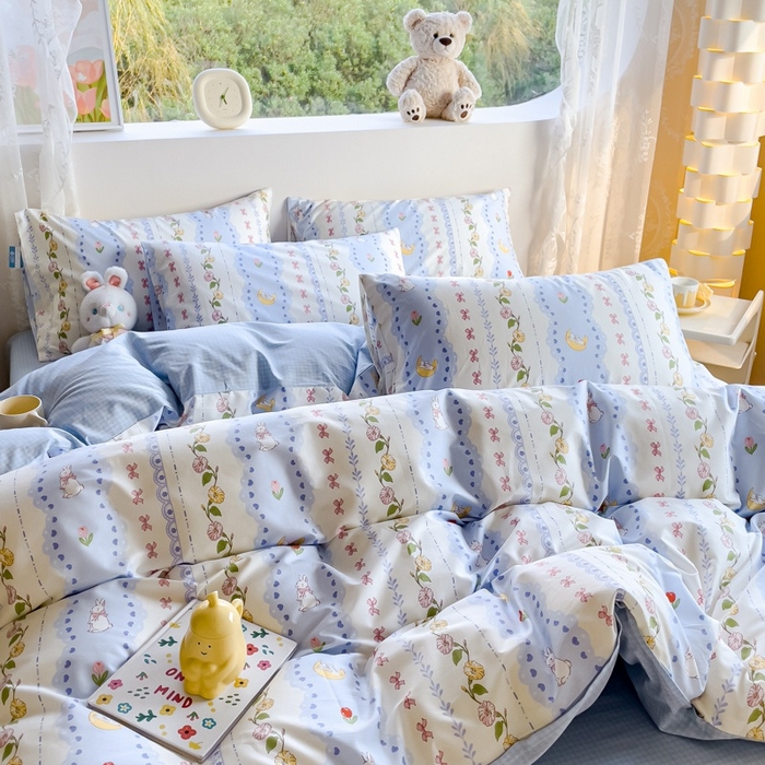 91家纺网 家纺一手货源 找家纺 金鑫汇家纺 2025新款13070全棉好卖花型套件系列-四件套 梨园花香