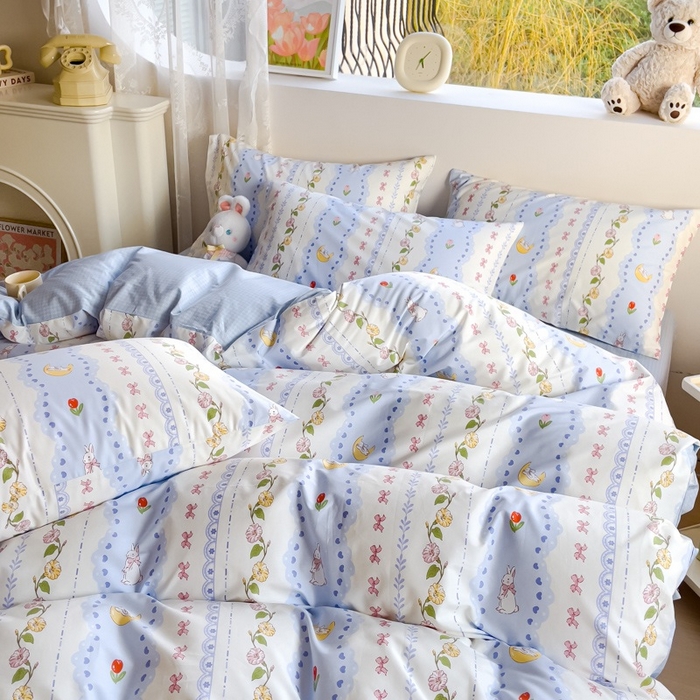 91家纺网 家纺一手货源 找家纺 金鑫汇家纺 2025新款13070全棉好卖花型套件系列-四件套 梨园花香