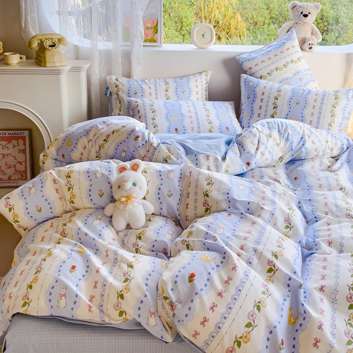 91家纺网 家纺一手货源 找家纺 金鑫汇家纺 2025新款13070全棉好卖花型套件系列-四件套 梨园花香