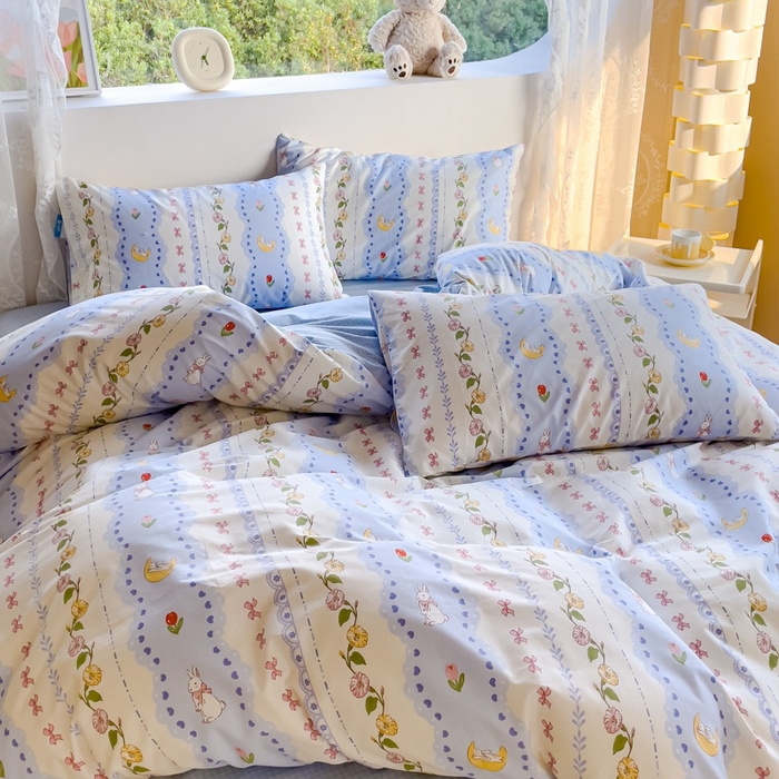 91家纺网 家纺一手货源 找家纺 金鑫汇家纺 2025新款13070全棉好卖花型套件系列-四件套 梨园花香