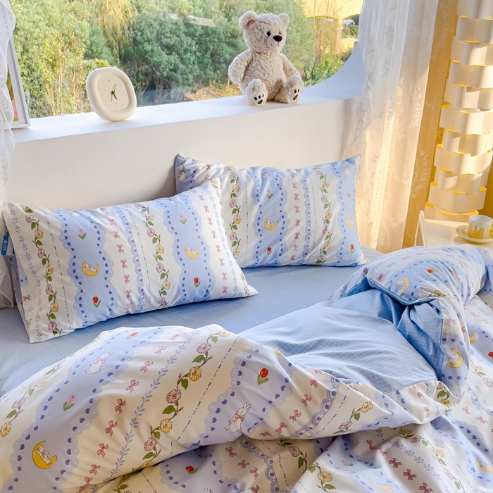 91家纺网 家纺一手货源 找家纺 金鑫汇家纺 2025新款13070全棉好卖花型套件系列-四件套 梨园花香