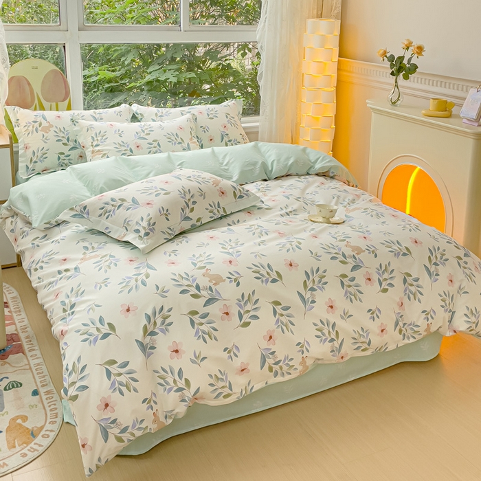 91家纺网 家纺一手货源 找家纺 金鑫汇家纺 2025新款13070全棉好卖花型套件系列-四件套 莫妮卡