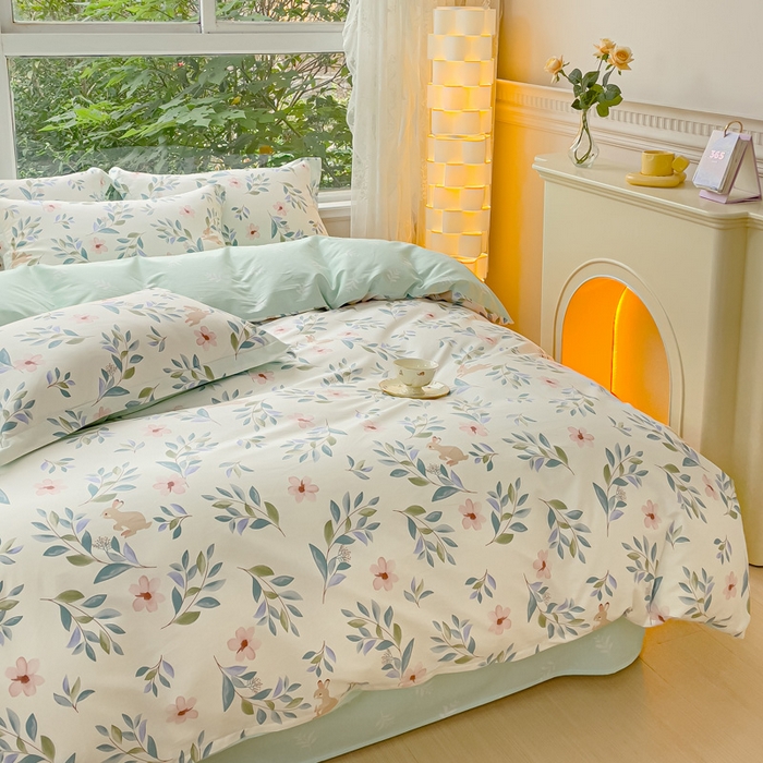 91家纺网 家纺一手货源 找家纺 金鑫汇家纺 2025新款13070全棉好卖花型套件系列-四件套 莫妮卡