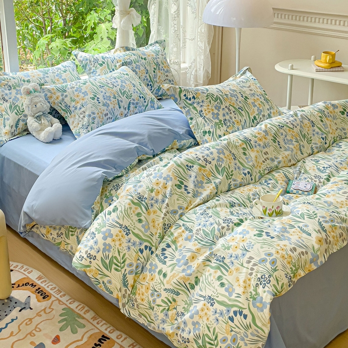 91家纺网 家纺一手货源 找家纺 金鑫汇家纺 2025新款13070全棉好卖花型套件系列-单被套 踏青