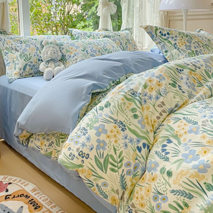 91家纺网 家纺一手货源 找家纺 金鑫汇家纺 2025新款13070全棉好卖花型套件系列-单被套 踏青