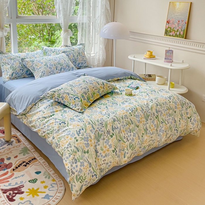 91家纺网 家纺一手货源 找家纺 金鑫汇家纺 2025新款13070全棉好卖花型套件系列-单被套 踏青