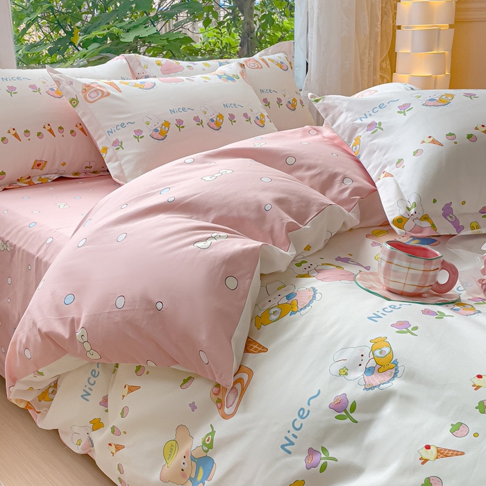 91家纺网 家纺一手货源 找家纺 金鑫汇家纺 2025新款13070全棉好卖花型套件系列-单被套 糖水日记