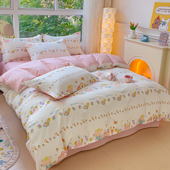 91家纺网 家纺一手货源 找家纺 金鑫汇家纺 2025新款13070全棉好卖花型套件系列-单被套 糖水日记