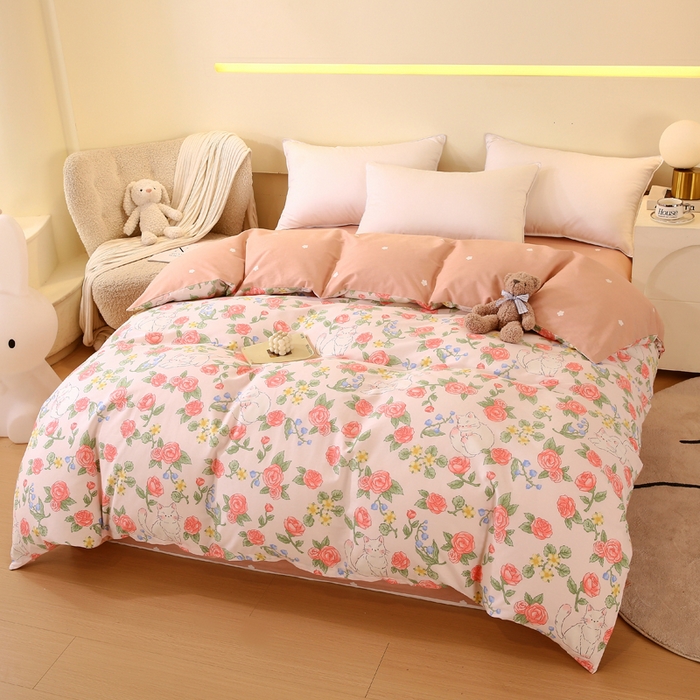 91家纺网 家纺一手货源 找家纺 金鑫汇家纺 2025新款13070全棉好卖花型套件系列-单被套 微洛花园