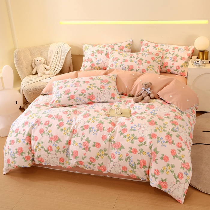 91家纺网 家纺一手货源 找家纺 金鑫汇家纺 2025新款13070全棉好卖花型套件系列-单被套 微洛花园