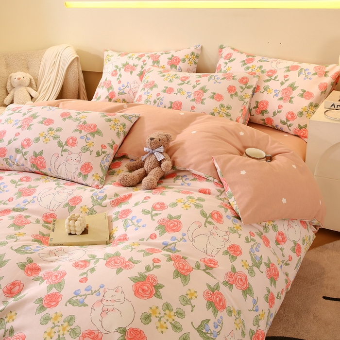 91家纺网 家纺一手货源 找家纺 金鑫汇家纺 2025新款13070全棉好卖花型套件系列-单被套 微洛花园